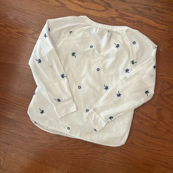 NWOT Talbots Embroidered Popover Tossed Ditsy Blue Floral Size Small Petite - Picture 11 of 16